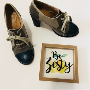 LEILA STONE Vannah chunky lace up ankle booties